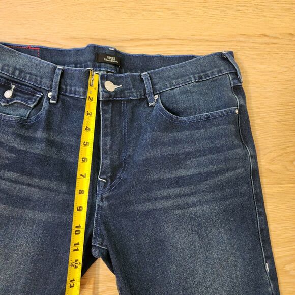 True Religion Rocco Jeans Mens 38x32 SN Flap Relaxed Skinny Dark Scorched Wash - Picture 9 of 16
